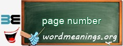WordMeaning blackboard for page number